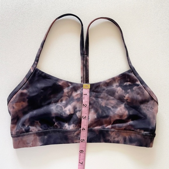 Lululemon Flow Y Sports Bra Top Racerback Tie Dye Activewear Athleisure Pink 6 - Picture 8 of 11